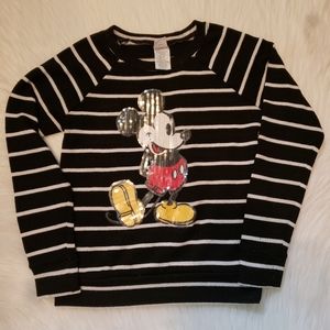 Disney mickey mouse sequin stripe shirt